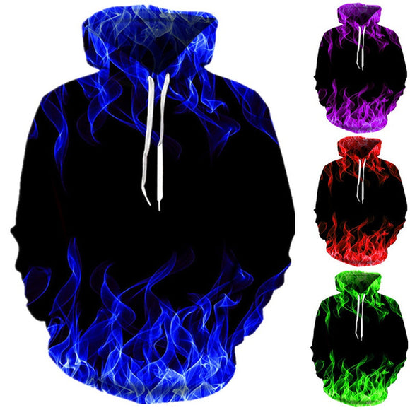 3D Flame Plus Size Hoodies