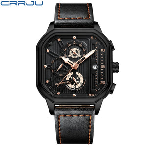 Fashion Square Dial Leather Waterproof Watches