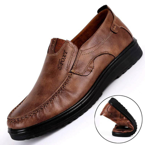 Breathable Leather Mens Driving Shoes
