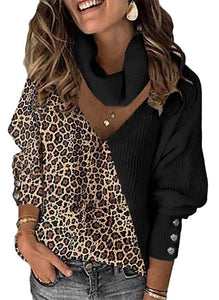 Womens Elegant Leopard Pullover