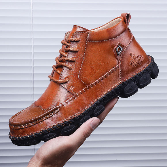 Split Leather Mens Ankle Boots