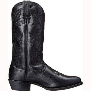 Mid Calf Leather Cowboy Boots