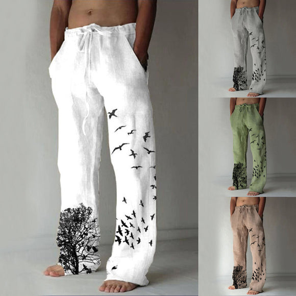 Cotton Linen Mens Casual Pants