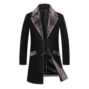 Fur Collar Thick Woolen Coat