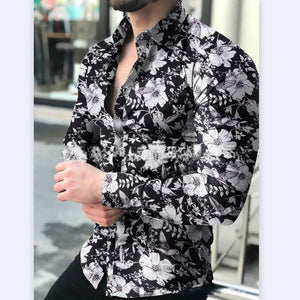 Casual Printed Men Floral Shirts