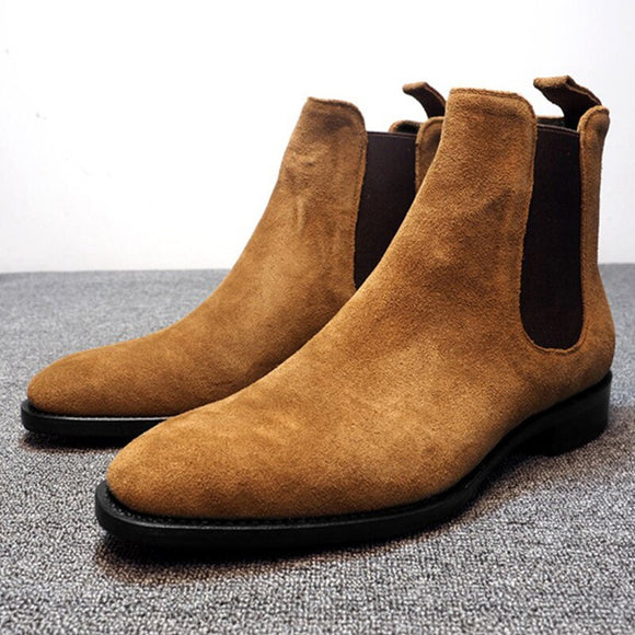 Cow Suede Mens Chelsea Boots