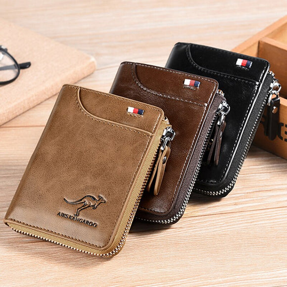 Anti-Theft Mens Leather Wallet