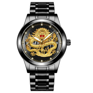 Golden Luxury Dragon Quartz Watch