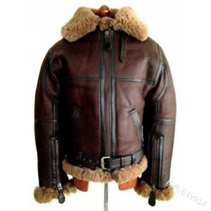 Fleece Fur Collar Motorcycle Leather Jackets