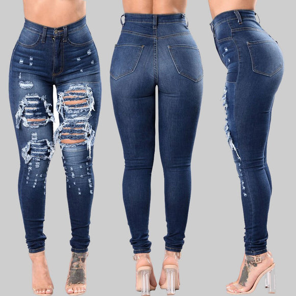 Womens Ripped Holes Jeans