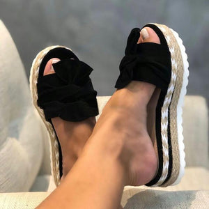 Platform Womens Bow Slippers