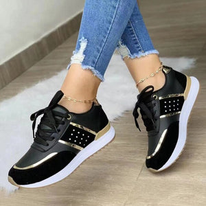 Womens Platform Leather Sneakers