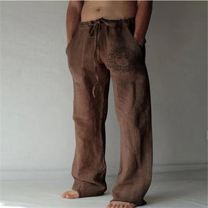 Cotton Linen Sun Print Pants