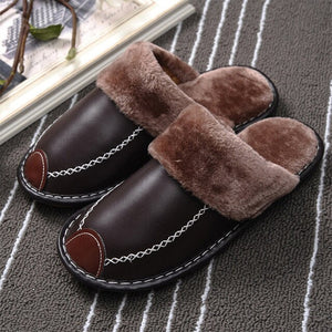 Genuine Leather Indoor Warm Slippers