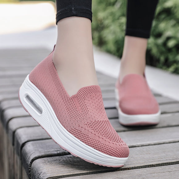 Womens Breathable Mesh Platform Loafers