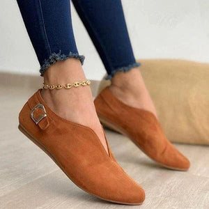Womens Suede Soft Pointed Toe Flats