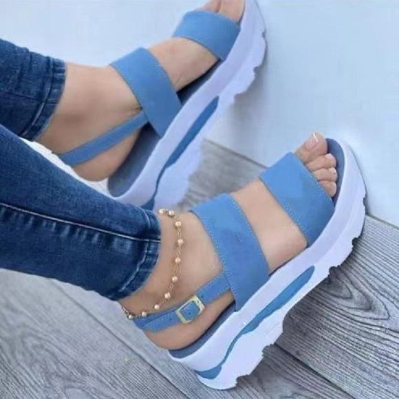 Summer Womens Platform Buckle Strap Sandals