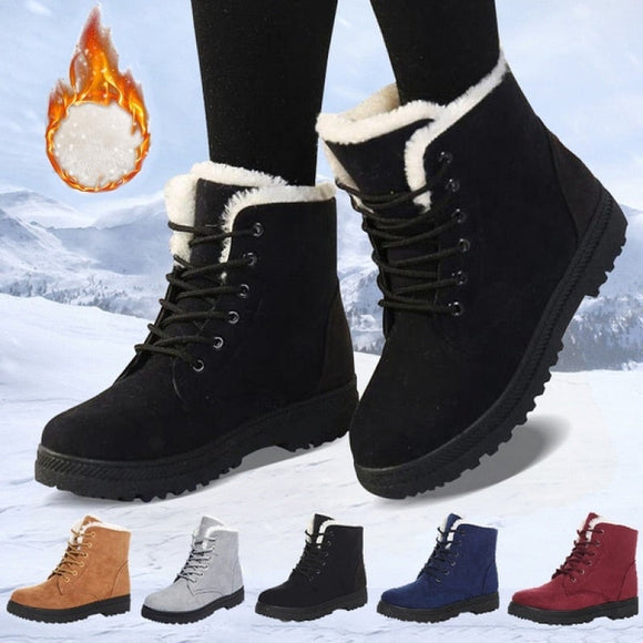 Winter Warm Plush Womens Snow Boots