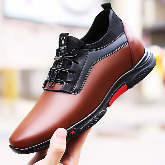 Height Increasing Leather Casual Shoes