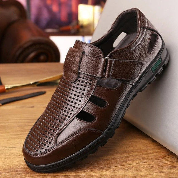 Genuine Leather Hollow Casual Shoes