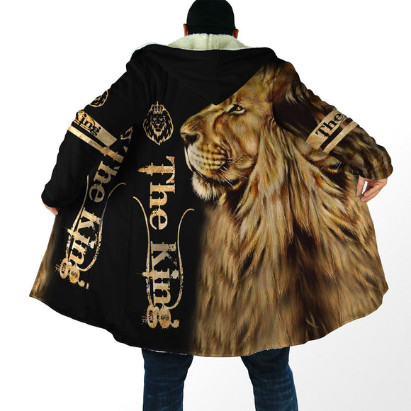 3D Lion Print Warm Coat