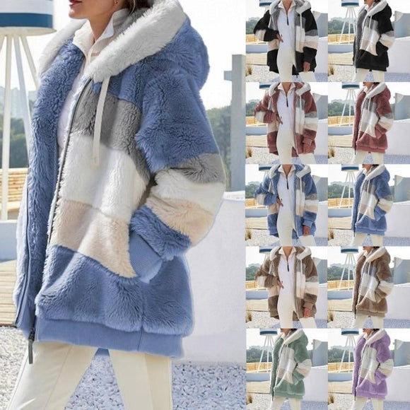Hooded Zipper Womens Winter Coat